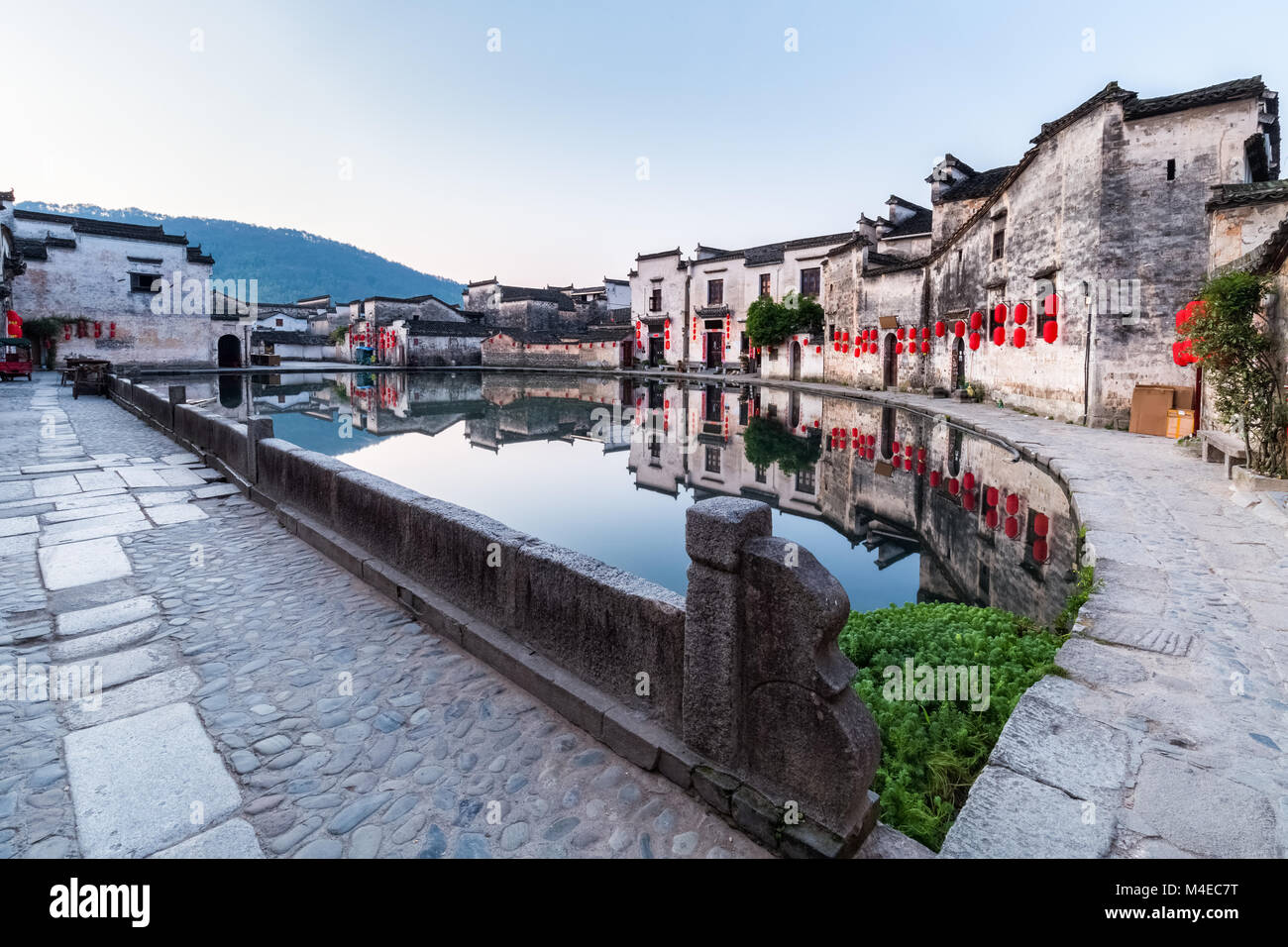 chinese ancient villages in early morning Stock Photo
