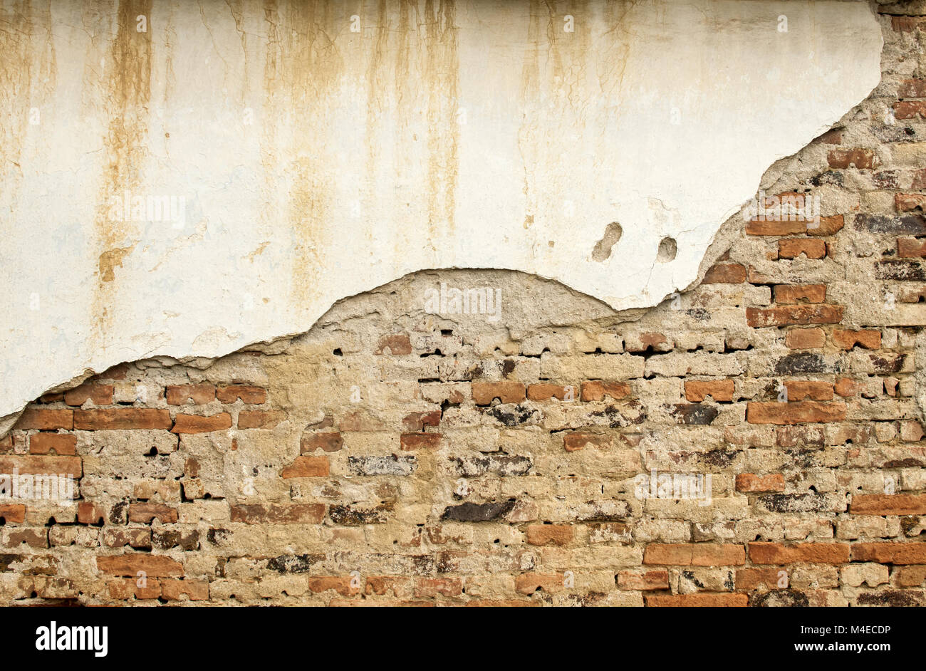 Old weathered grunge brick wall Stock Photo