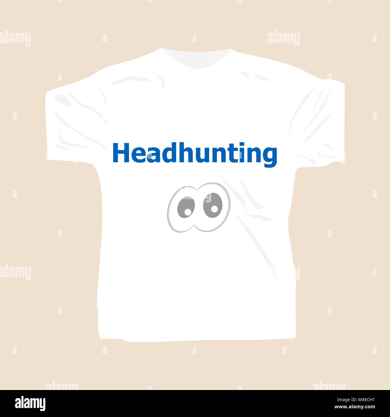 Headhunting . Man wearing white blank t-shirt Stock Photo
