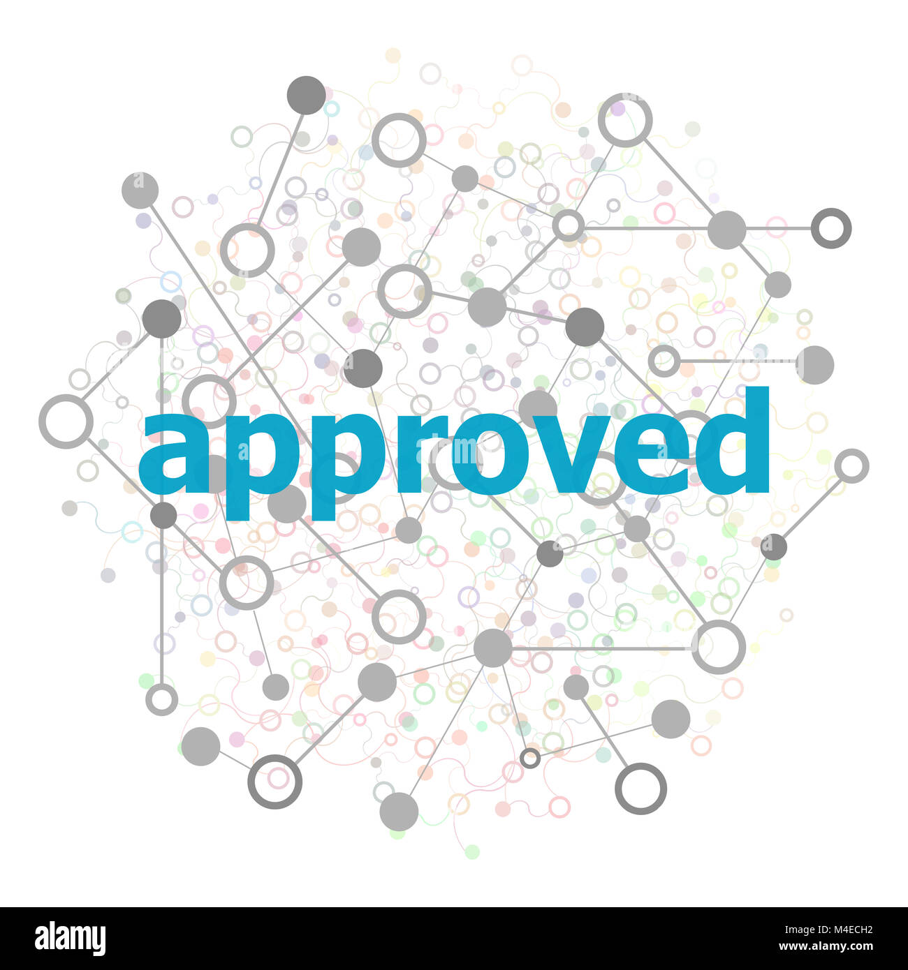 Text Approved. Advertising concept. Connecting dots and lines Stock Photo