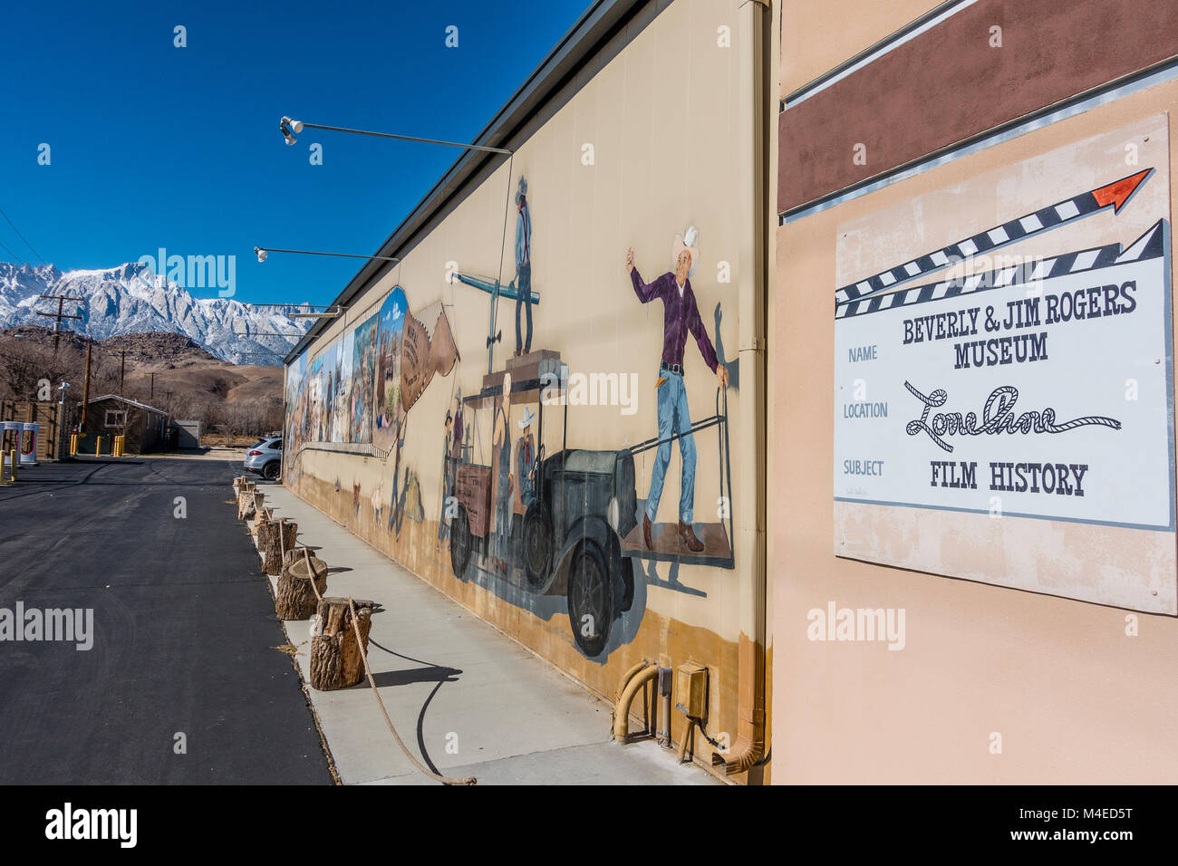 Exterior photographs of the Lone Pine Film History Museum in Lone Pine
