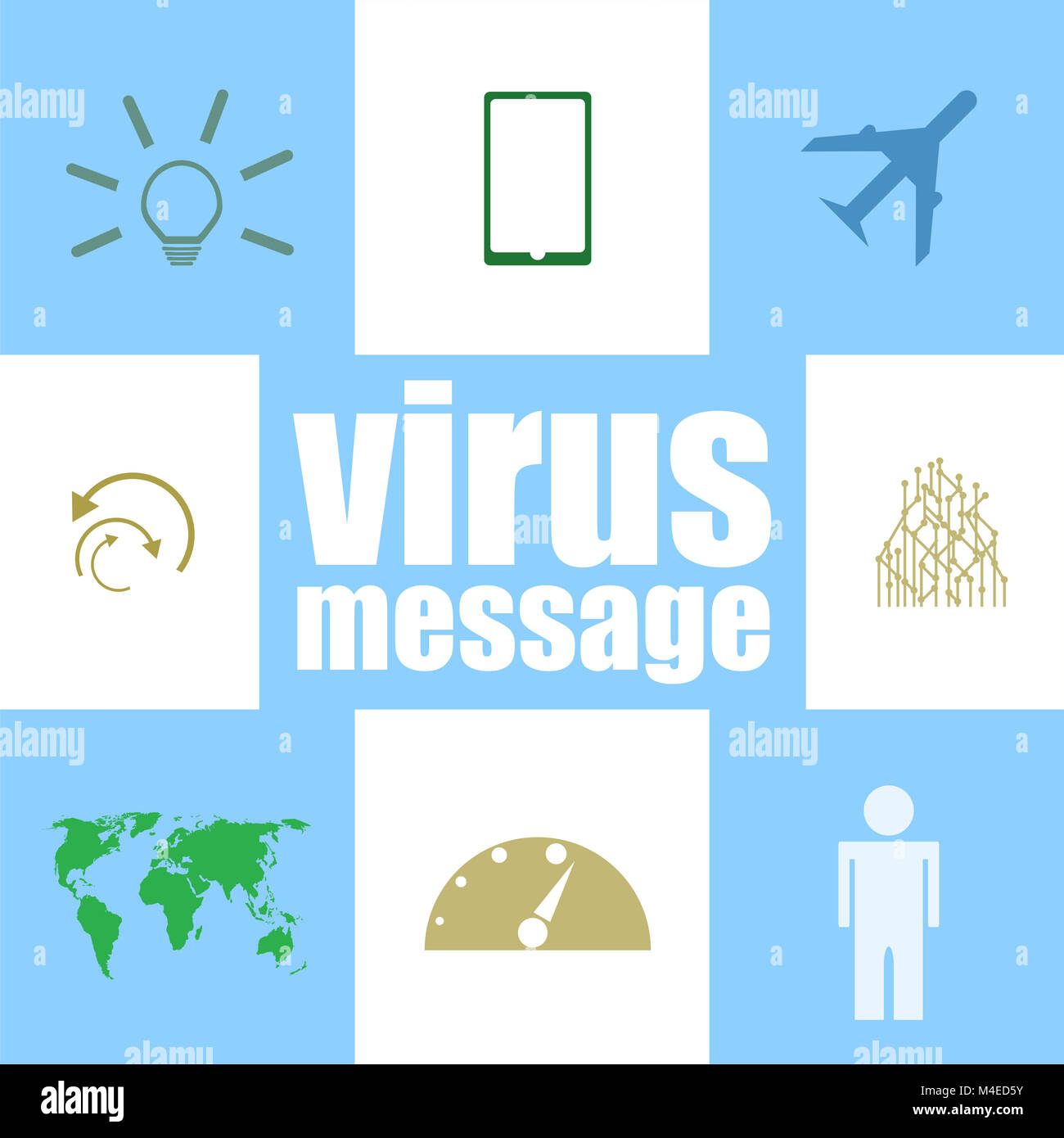 Text virus message. Internet concept . Infographic Elements. Icon set Stock Photo
