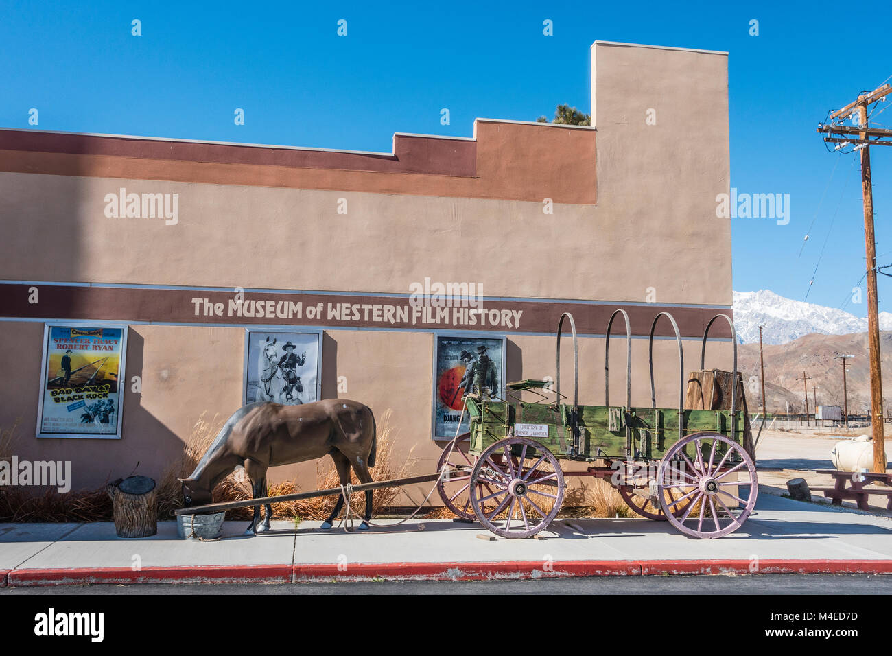 Exterior photographs of the Lone Pine Film History Museum in Lone Pine