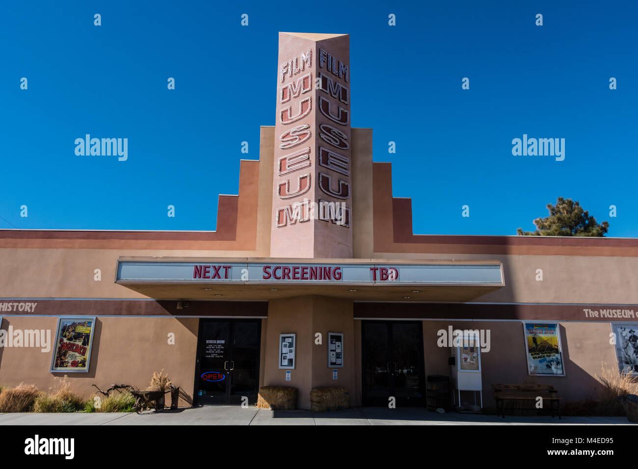 Exterior photographs of the Lone Pine Film History Museum in Lone Pine