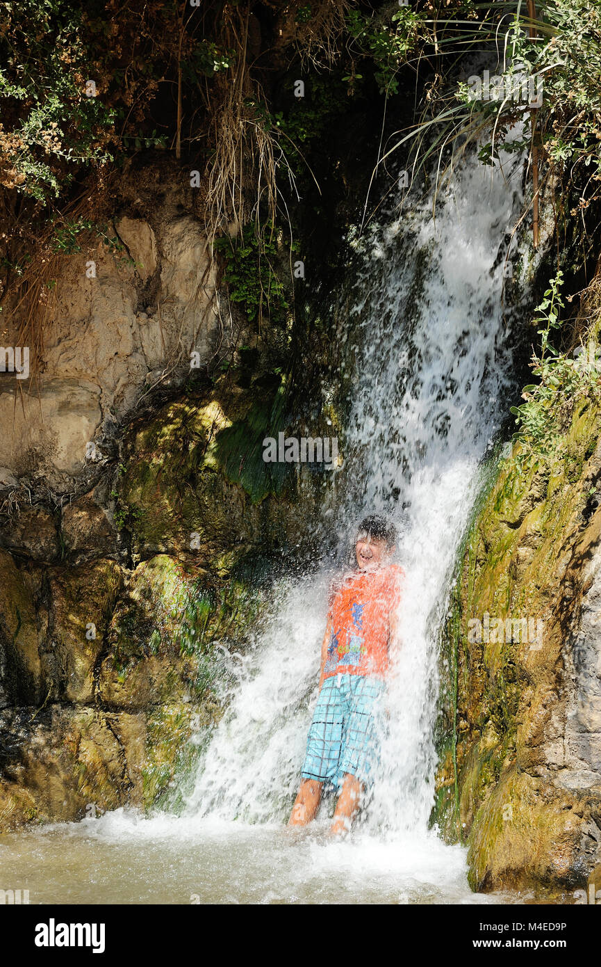 waterfall in Ein Gedi Stock Photo