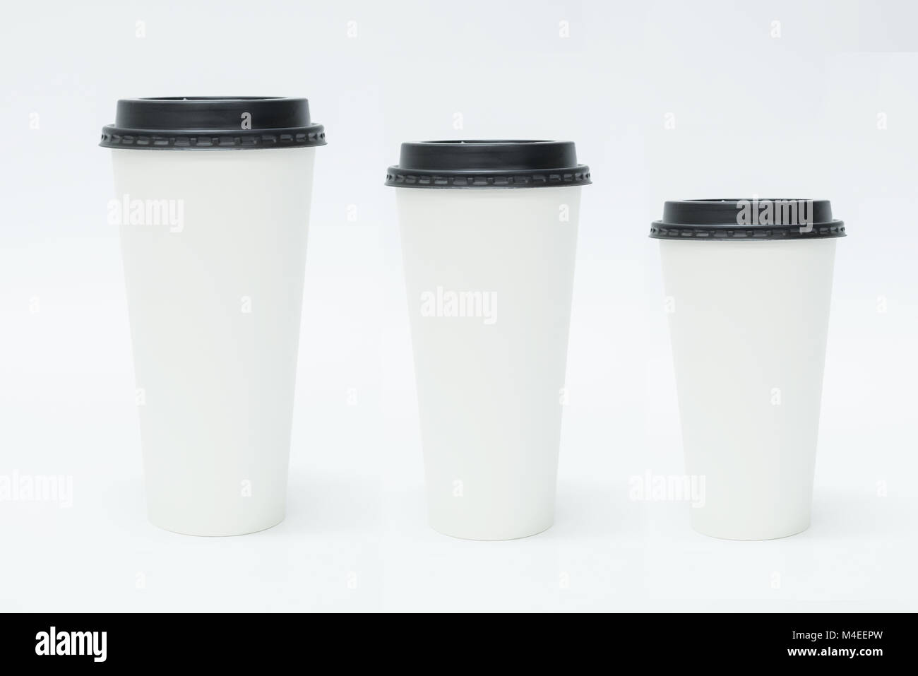 Three Takeaway Coffee Cups Stock Photo