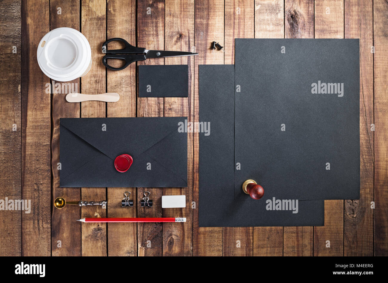 Black stationery template Stock Photo Alamy