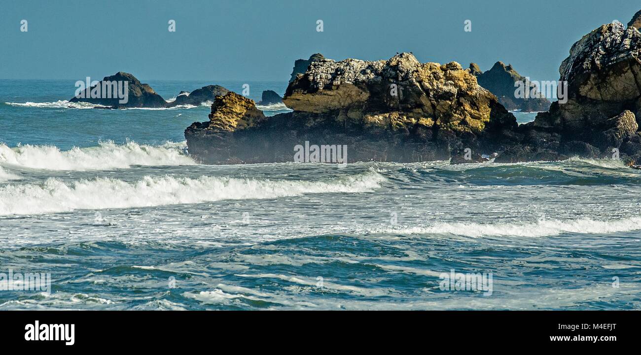 soberanes and cliffs on pacific ocean coast california Stock Photo