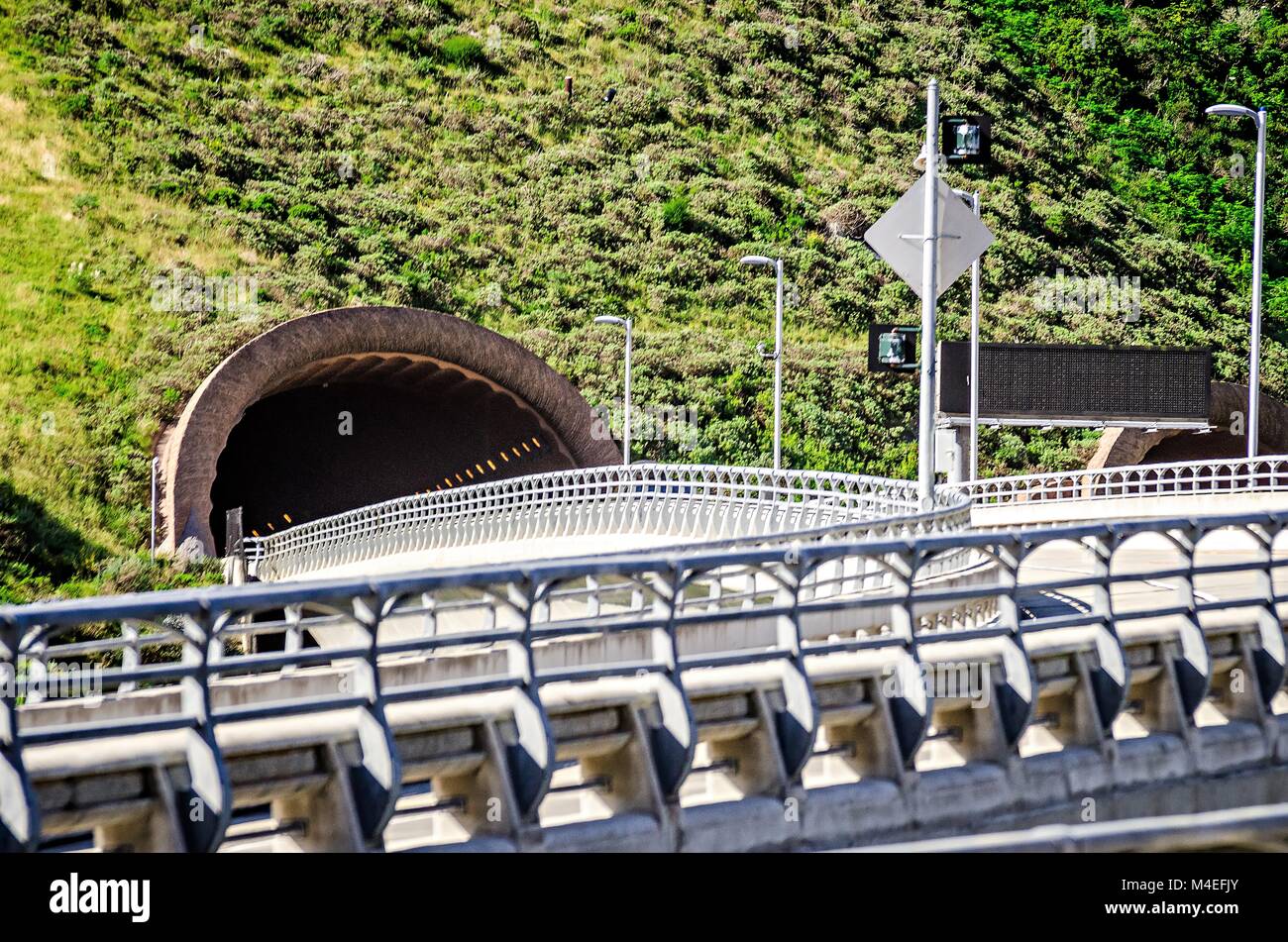 cabrillo highway tunnel near california pacific coast Stock Photo