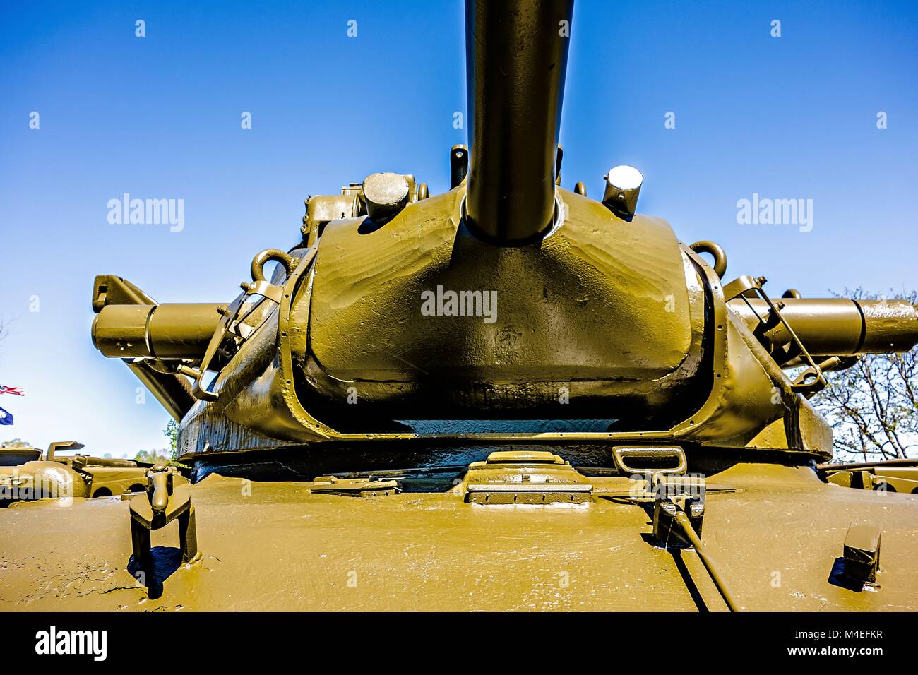 closeup of an army tank parts Stock Photo