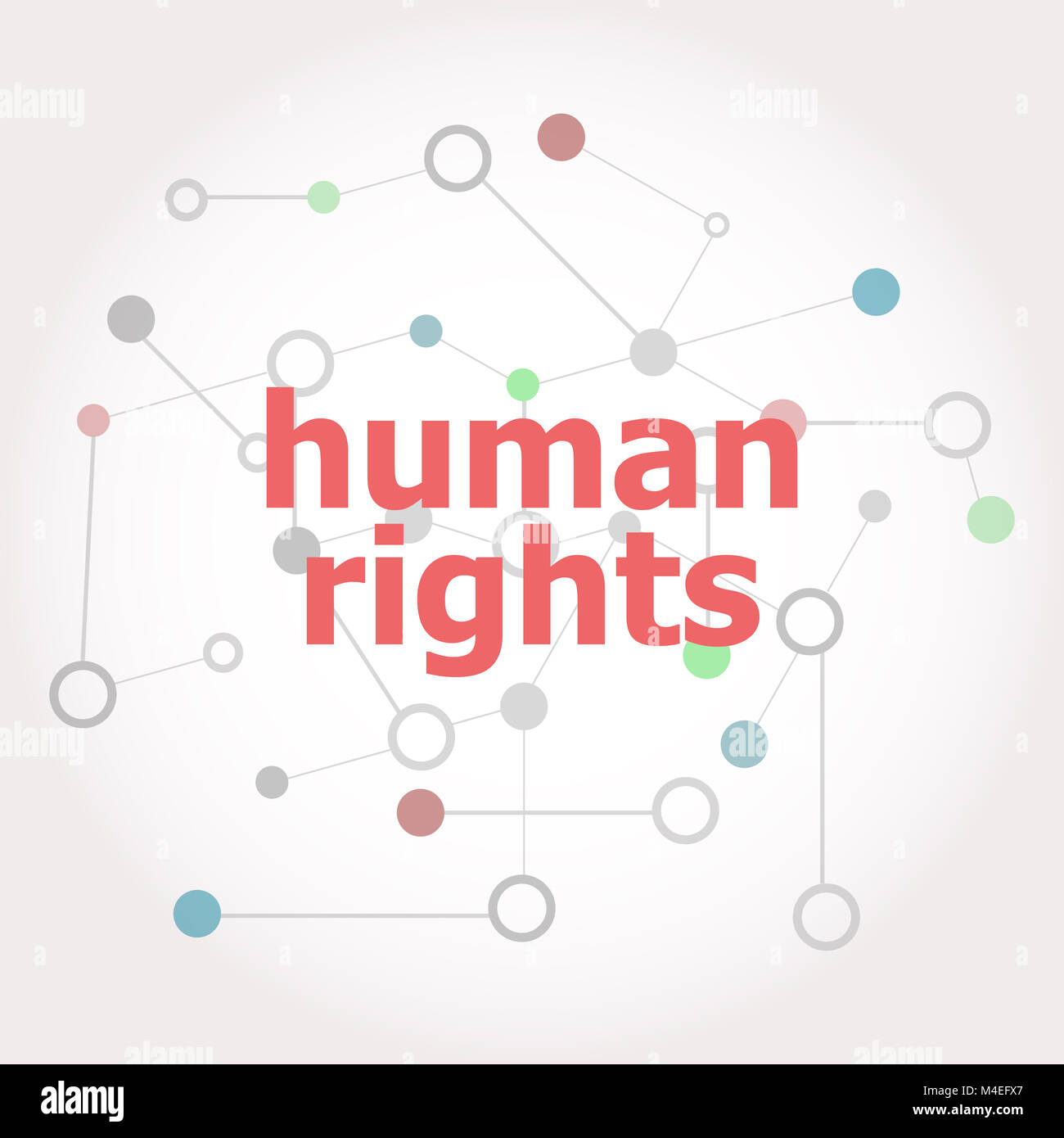 Text Human rights. Law concept . Connected lines with dots. Stock Photo