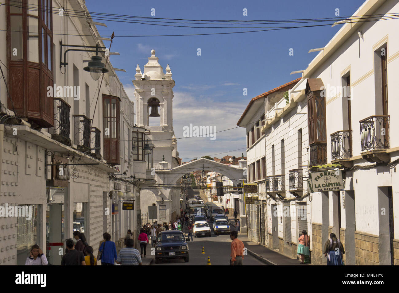 Sucre, Bolivia, street view Stock Photo