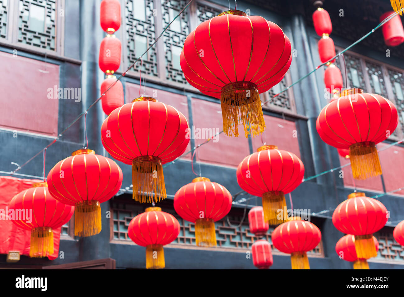 Red chinese lanterns - Chinese new year Stock Photo - Alamy