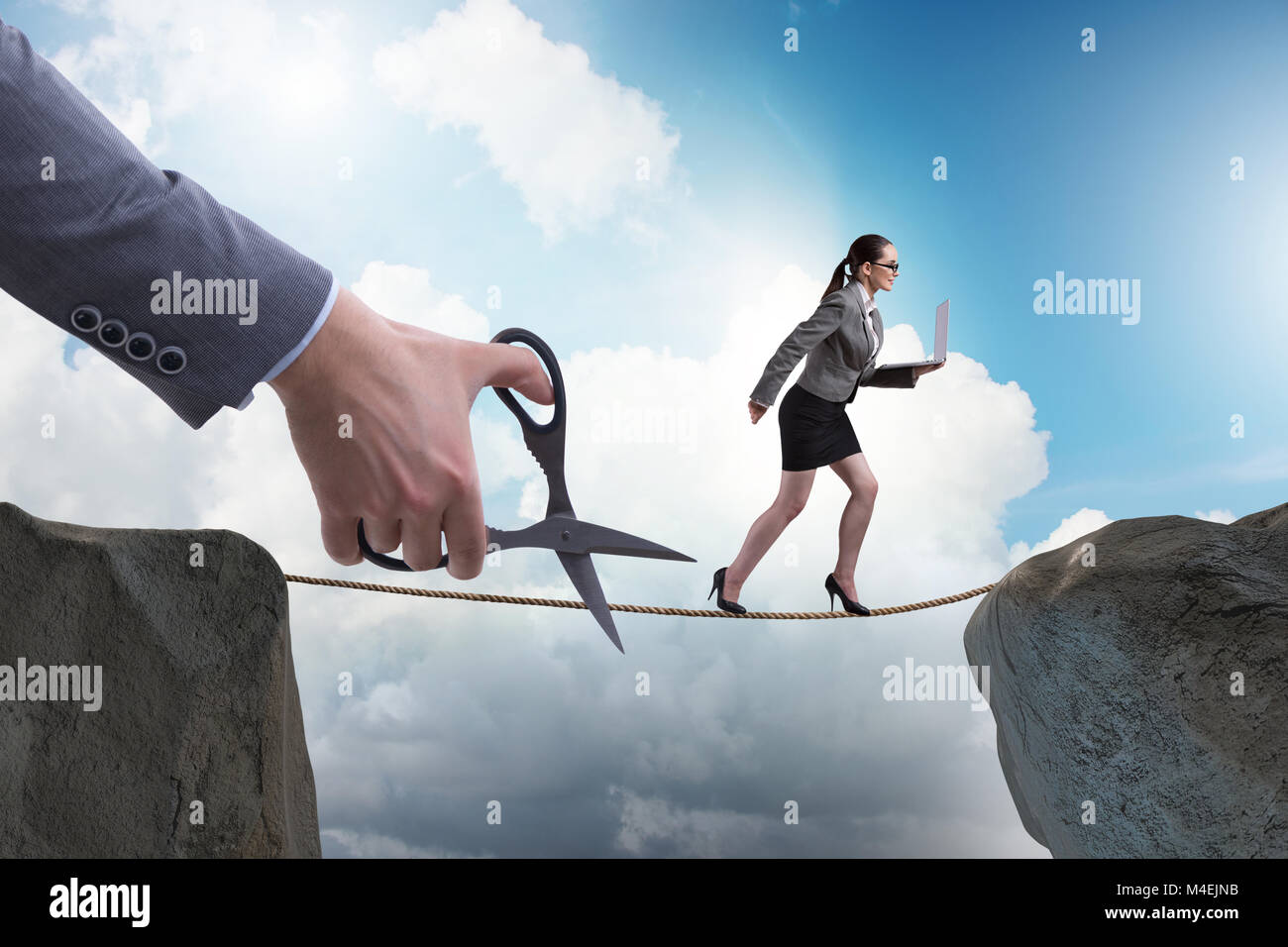 Tightrope walker woman concept hi-res stock photography and images - Alamy