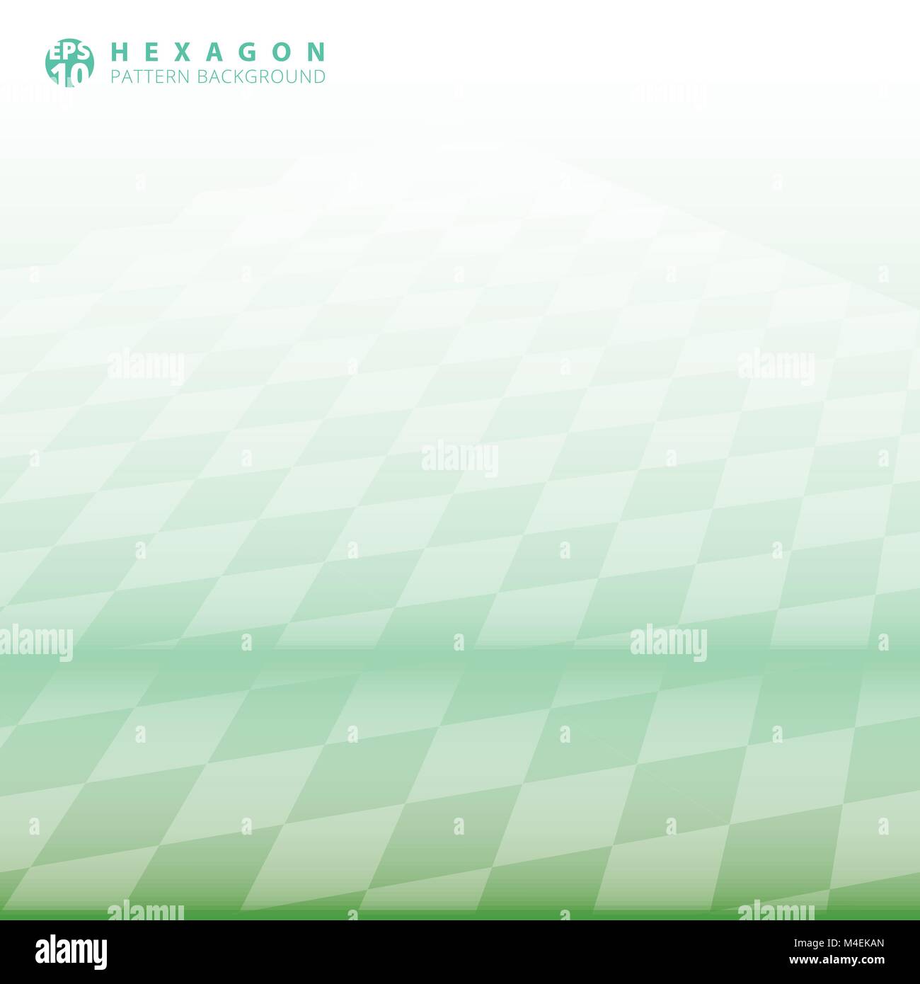 Abstract geometric hexagon pattern perspective green color background ...