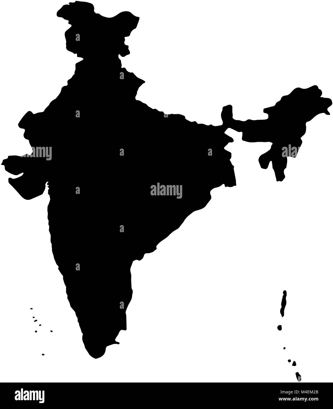 India country Map illustration black. Stock Photo