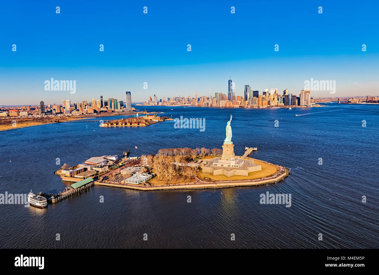 New York Statue of Liberty aerial Stock Photo Alamy