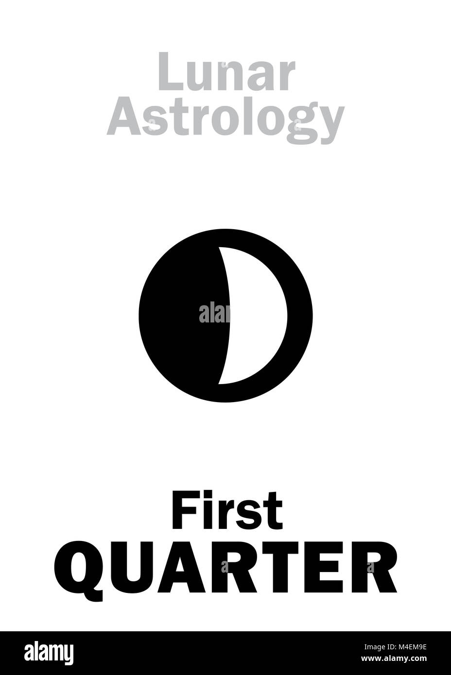 Astrology First QUARTER of MOON Stock Photo Alamy
