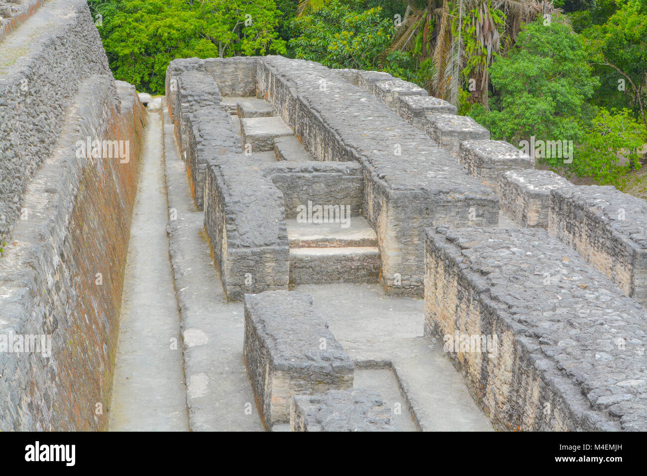 The ancient Mayan ruins at xunantunich archaeological reserve in Belize Stock Photo