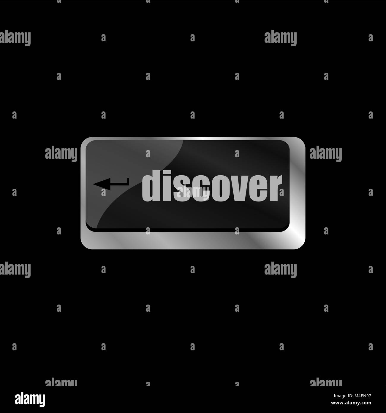 word discover on computer keyboard enter key Stock Photo