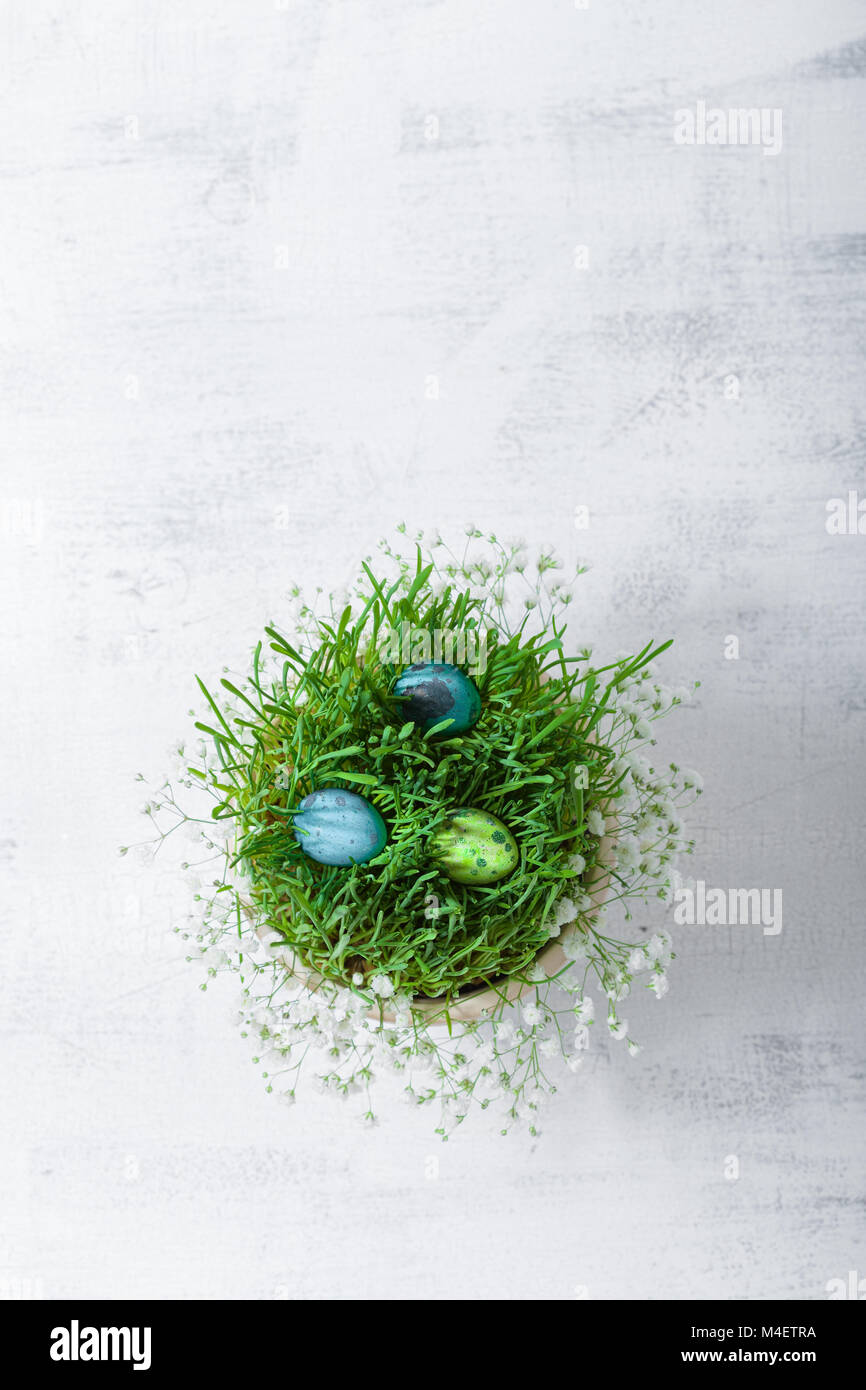 Egg with flowers on a white background. Easter Symbols Stock Photo - Alamy