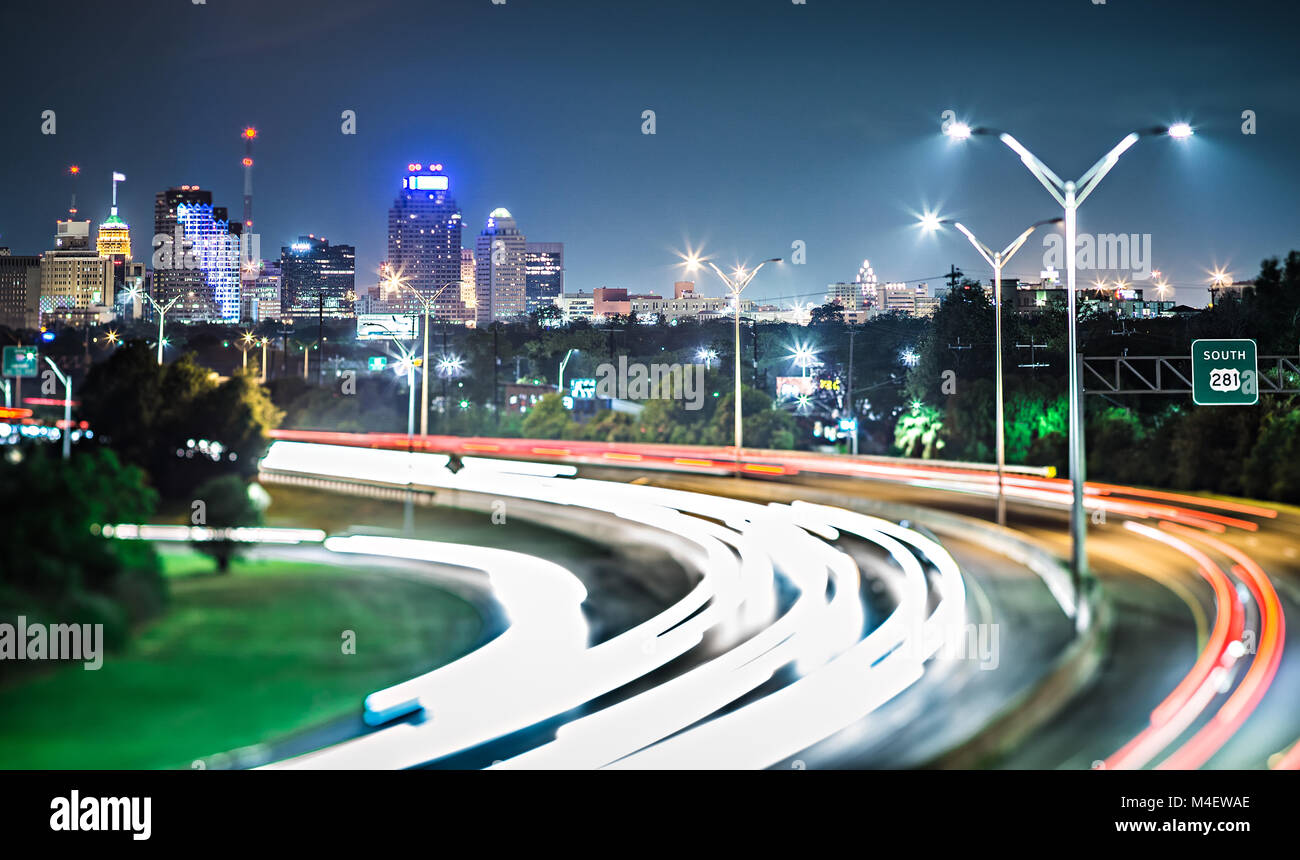 evening traffic in san antonio texas Stock Photo Alamy