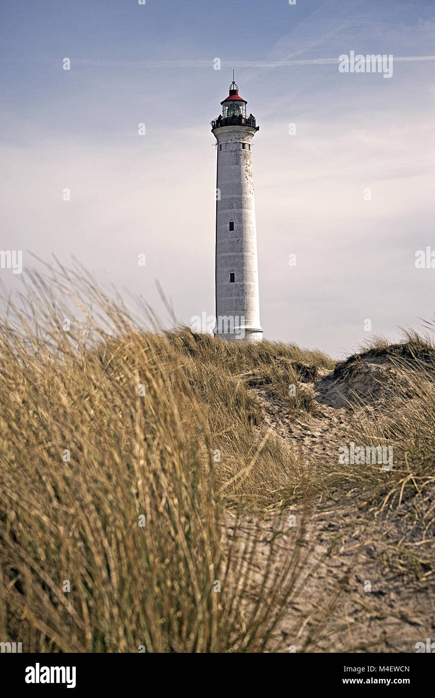 Lighthouse in Lyngvig, Denmark Stock Photo