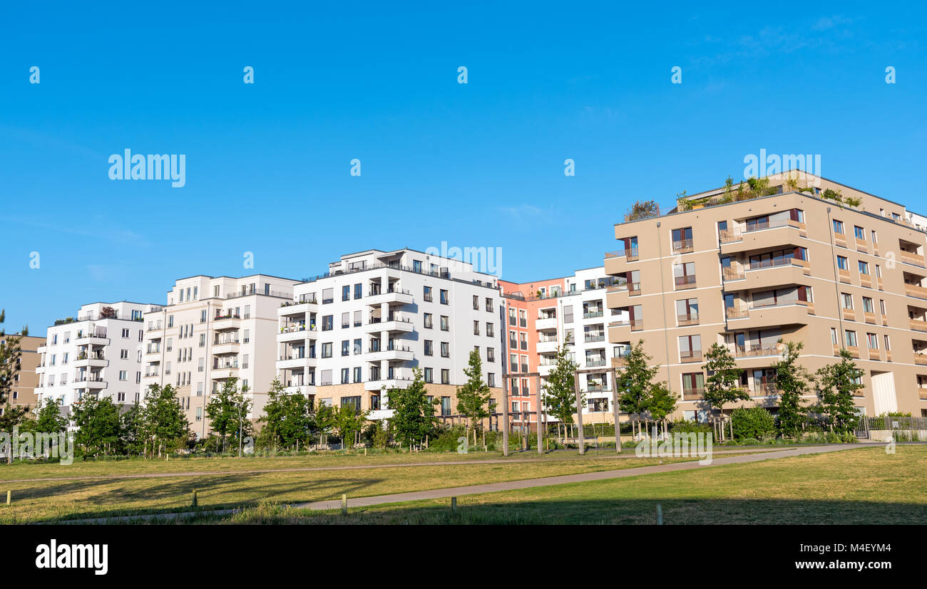 Development area with modern apartment houses in Berlin, Germany Stock