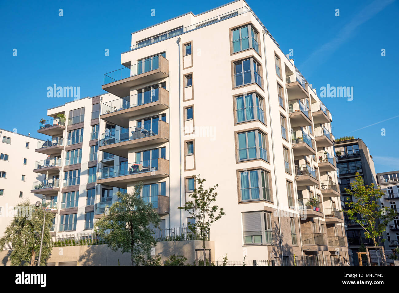 A modern white apartment house seen in Berlin, Germany Stock Photo - Alamy