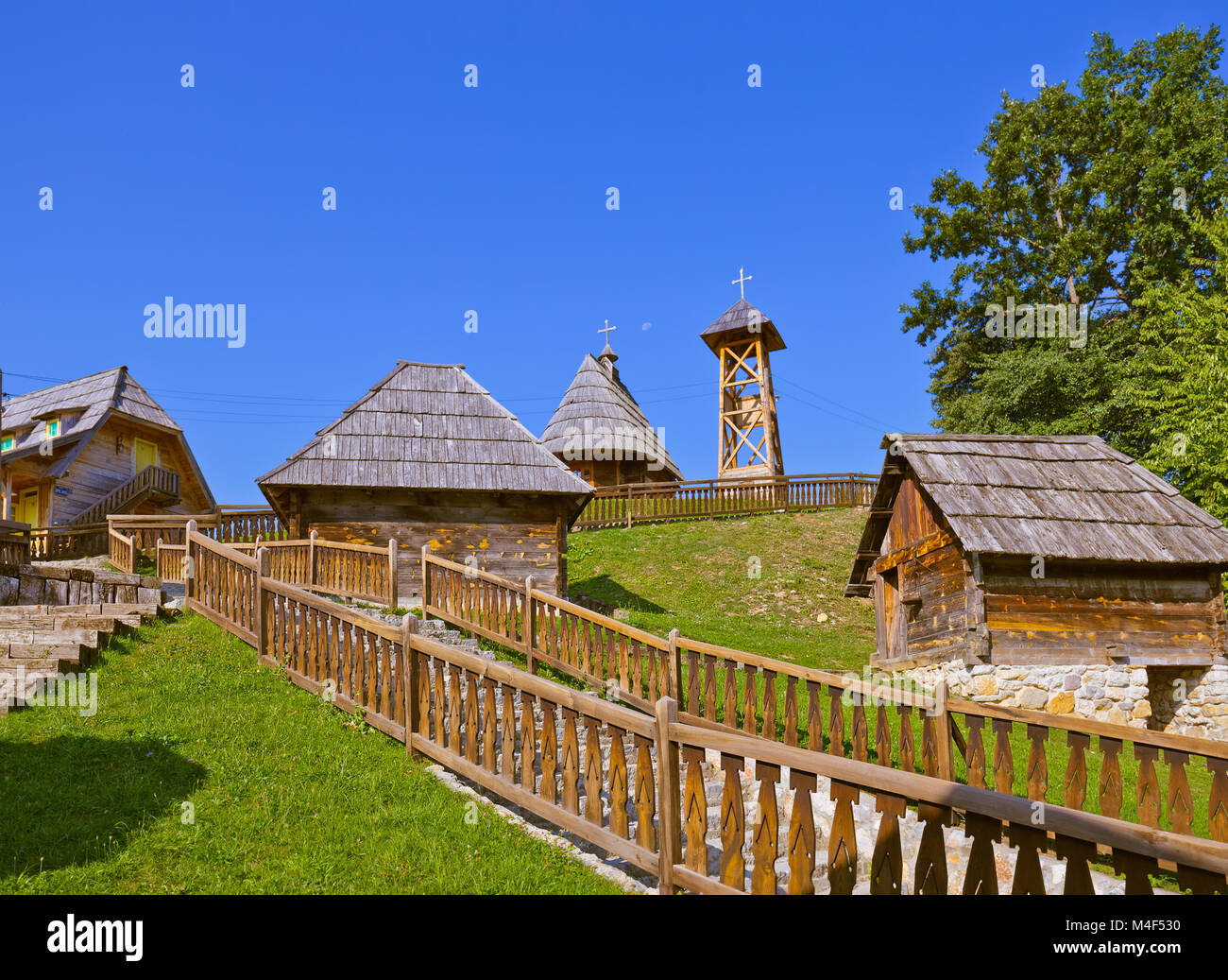 Traditional village Drvengrad Mecavnik - Serbia Stock Photo