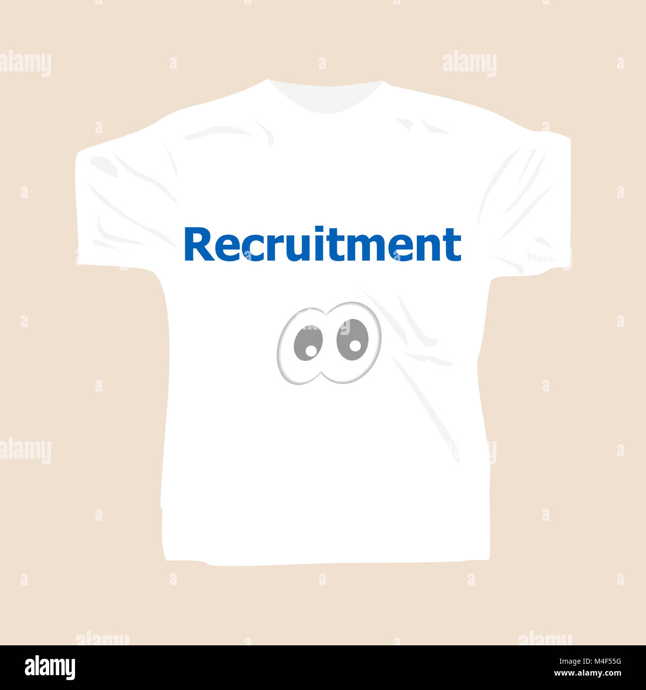 recruitment . Man wearing white blank t-shirt Stock Photo
