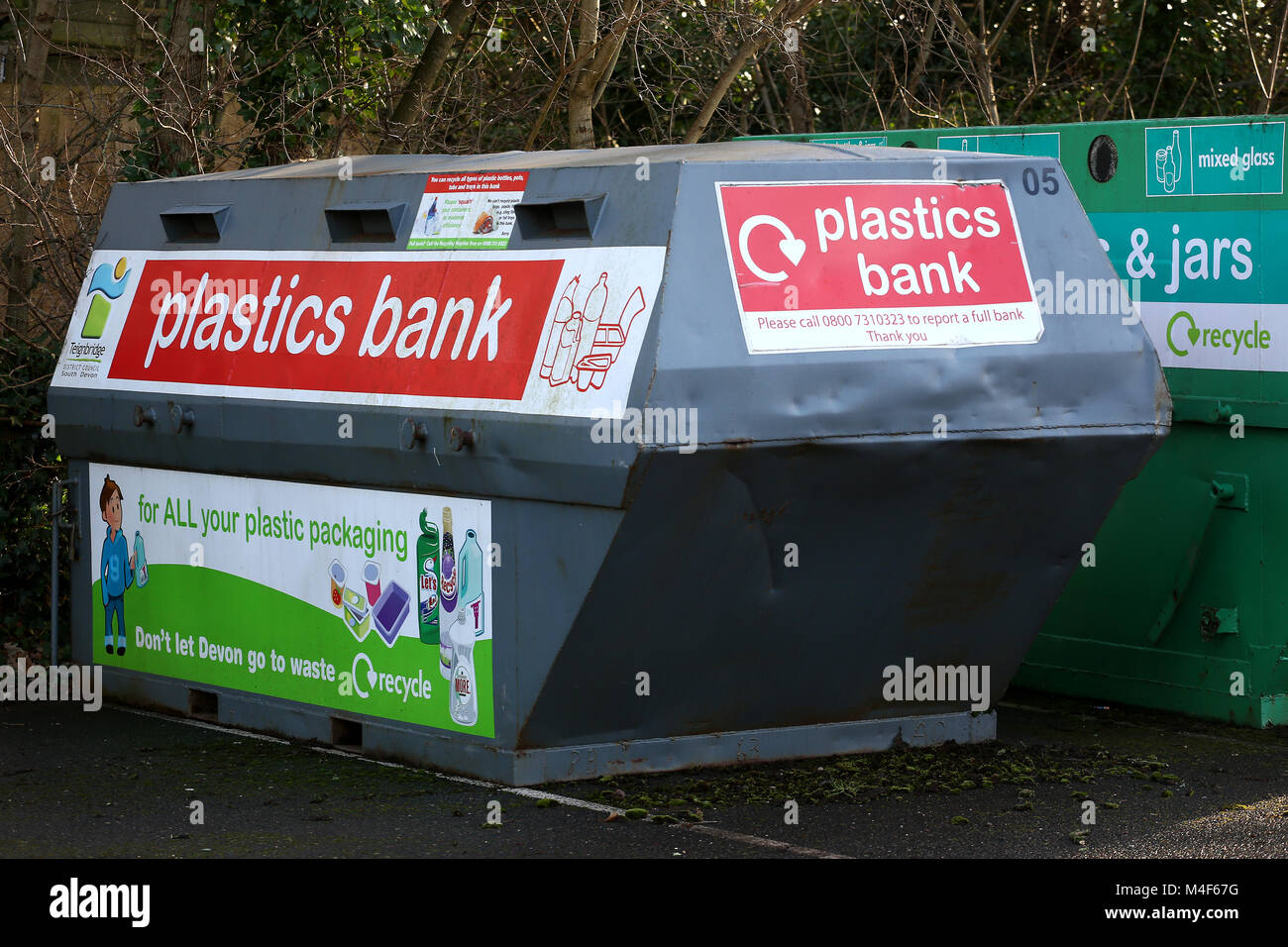 A plastics bank used for recycling plastic Stock Photo Alamy