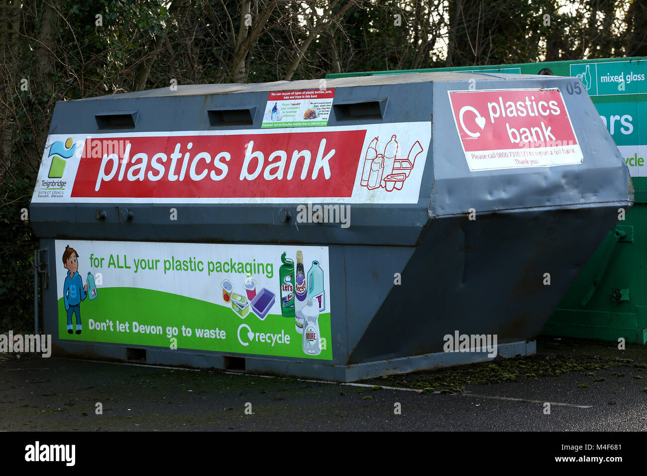 A plastics bank used for recycling plastic Stock Photo Alamy