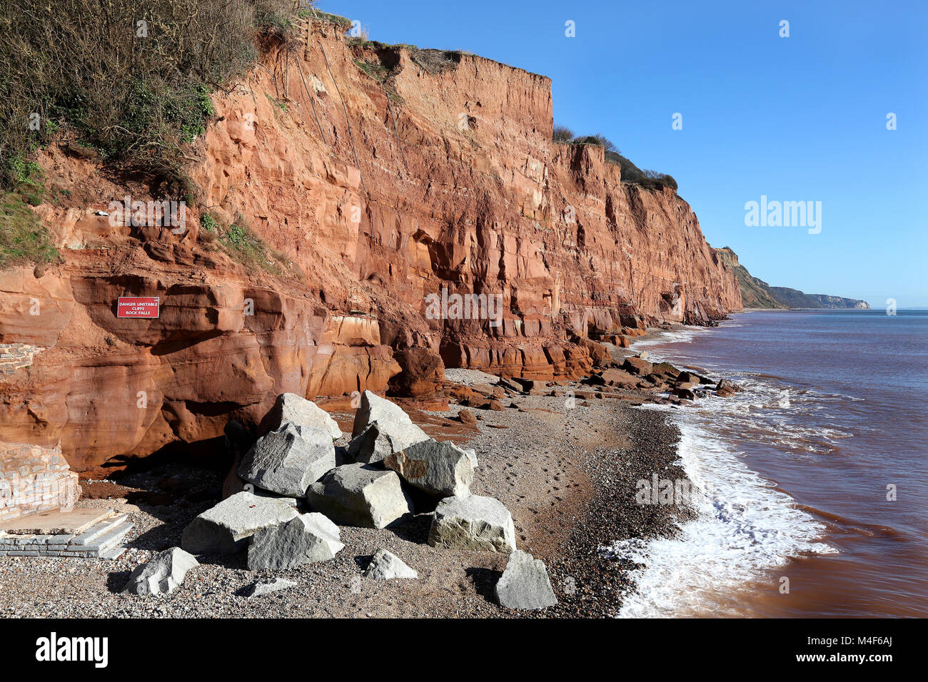 Coastal erosion spotted along the Jurrasic coastline at Sidmouth, Devon ...