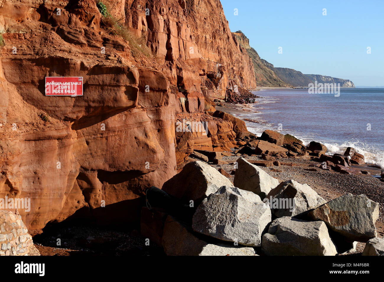 Coastal erosion spotted along the Jurrasic coastline at Sidmouth, Devon ...