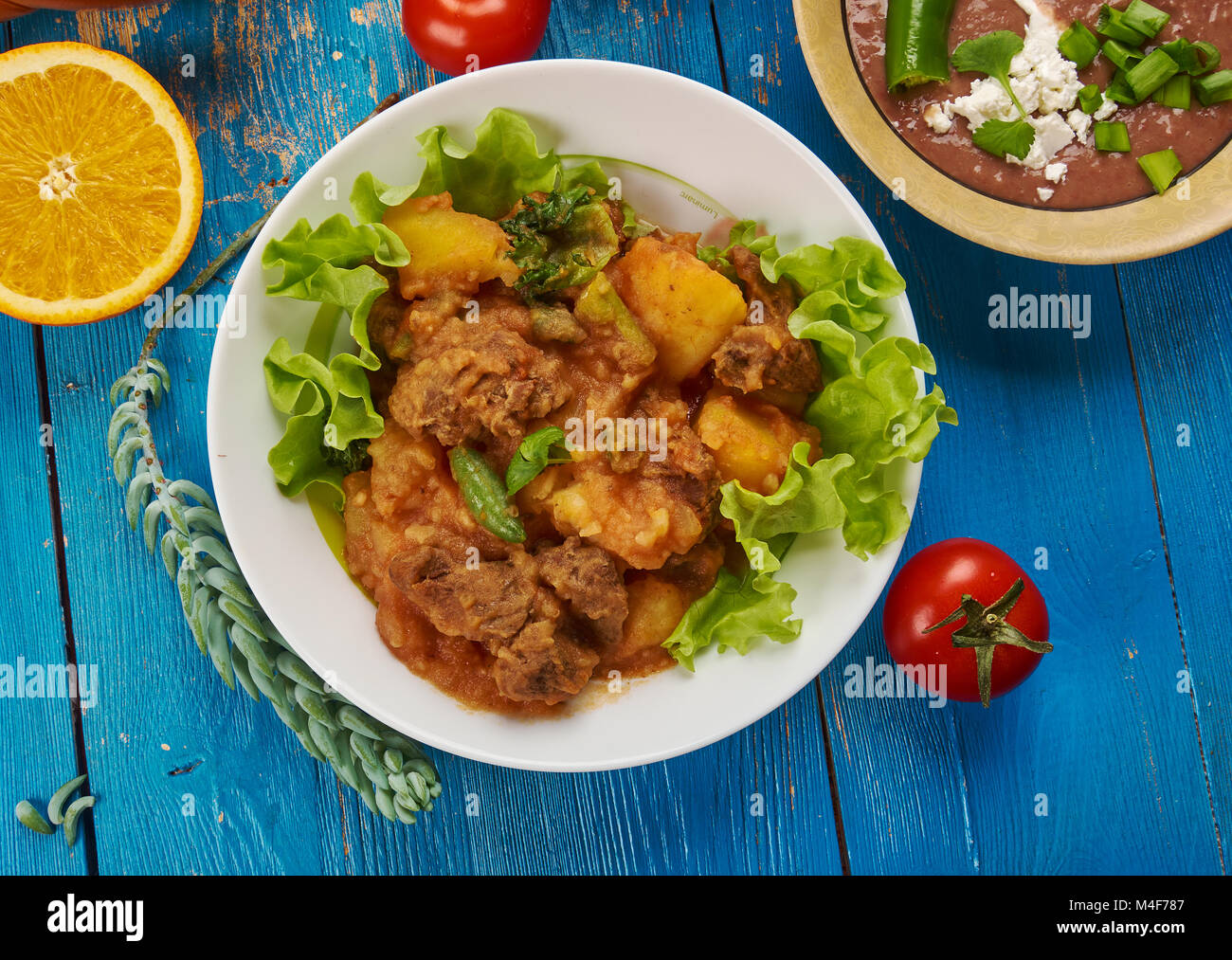 East African cuisine Somali Lamb and Potato Sugo, tasty meat and