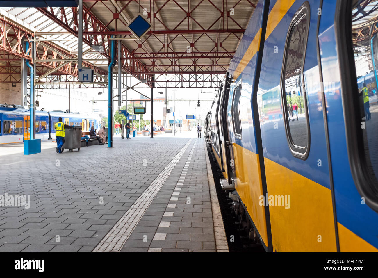 Train departing from Eindhoven station in the Netherlands Stock Photo Alamy