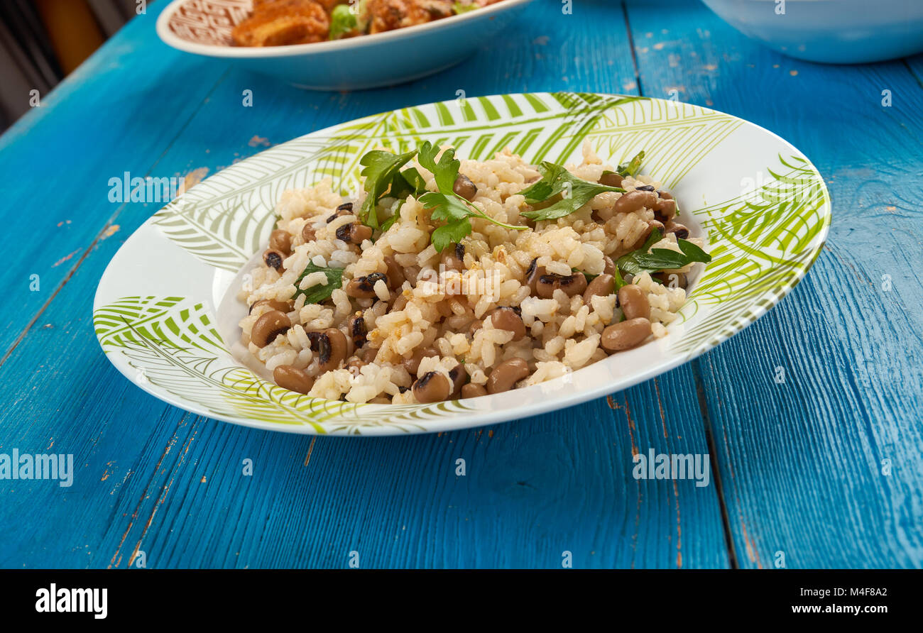 Vegetarian Black Eyed Peas and Rice, close up Stock Photo Alamy