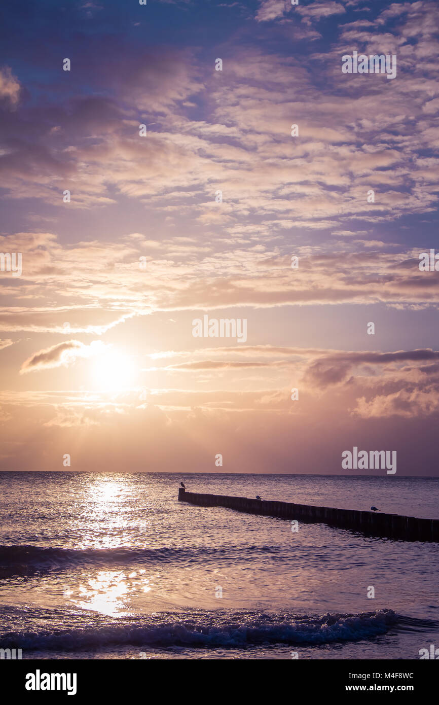 Coastline with a special dreamy mood on the beach Stock Photo