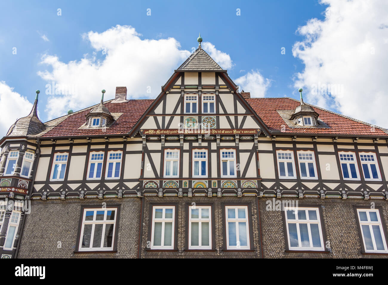 Traditional half-timbered house construction Stock Photo