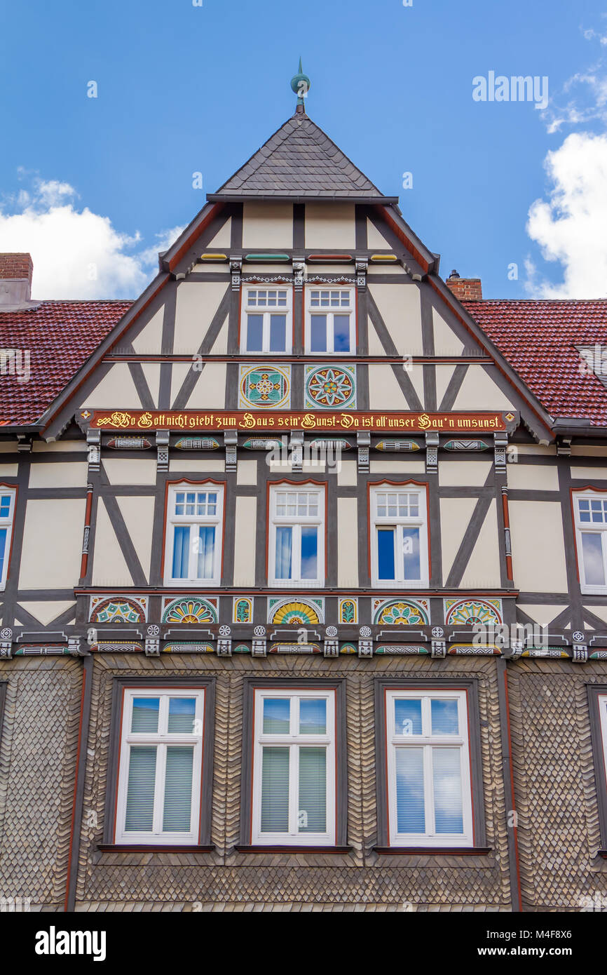 Half-timbered house at market square in Goslar in Germany Stock Photo