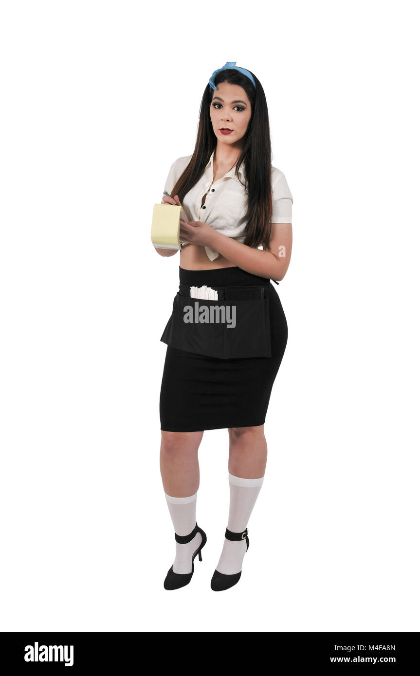 Woman server or waitress Stock Photo Alamy