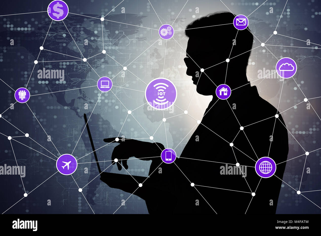 Internet of things concept with businessman Stock Photo - Alamy