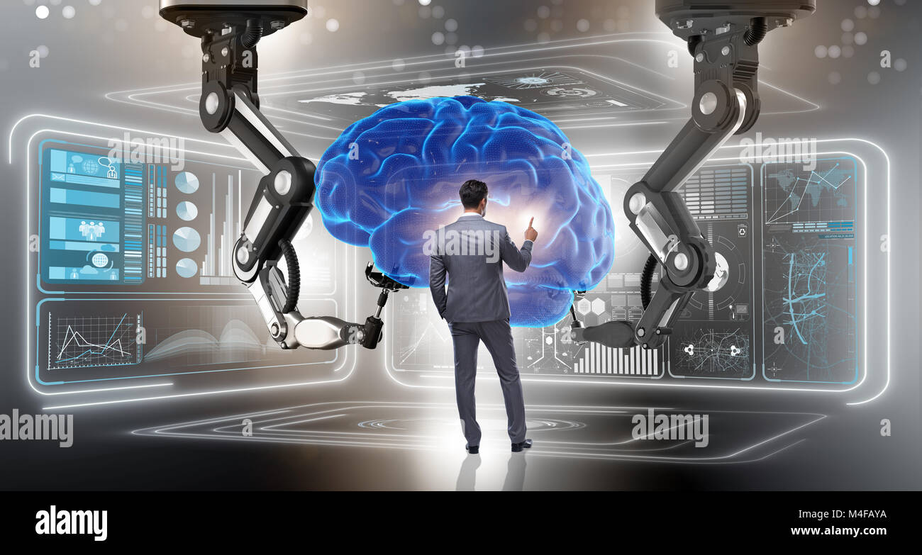 Artificial intelligence concept with businessman Stock Photo - Alamy