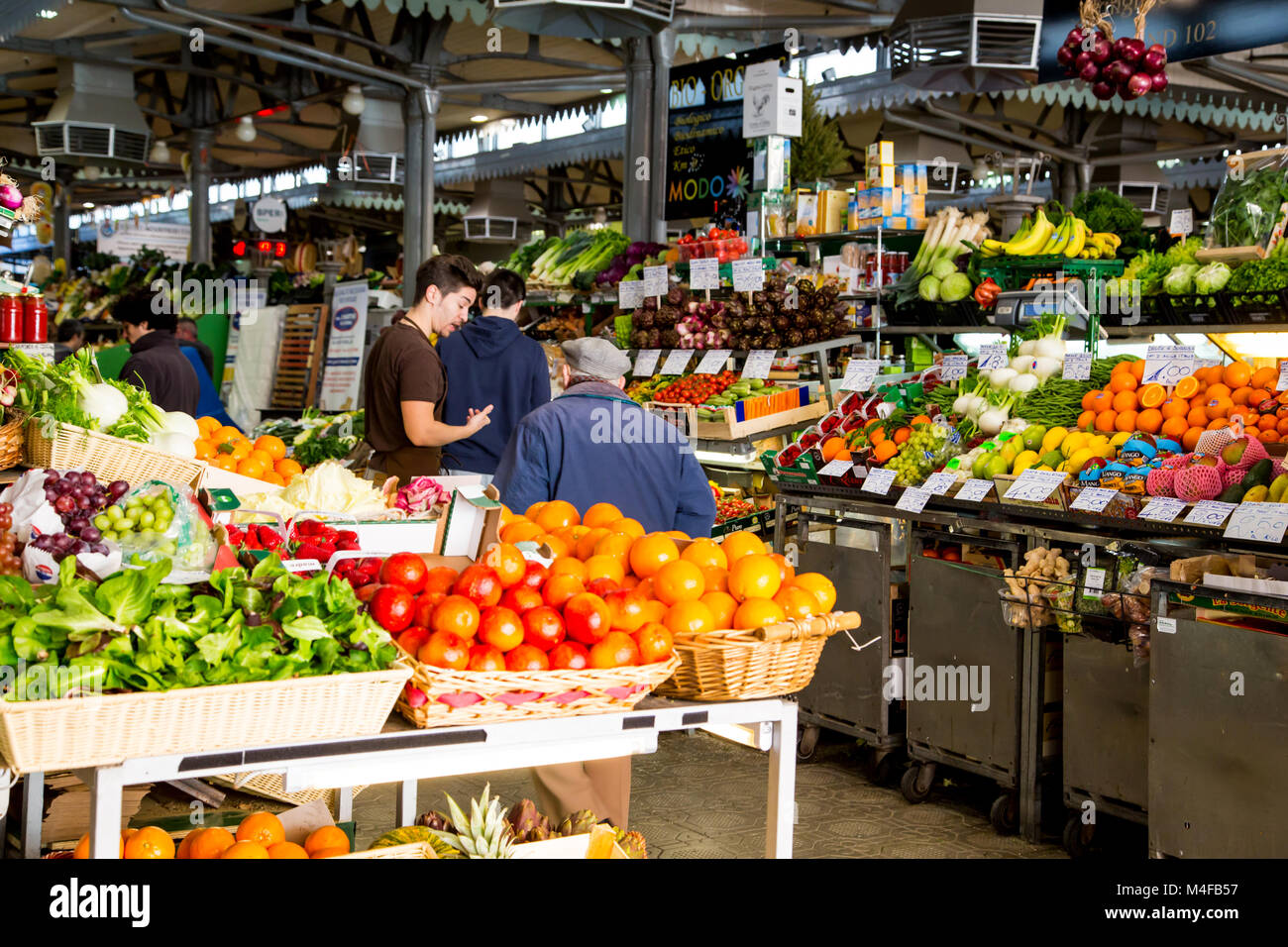 Fruit and vegetables in Mercato Albinelli in Modena Italy Stock Photo