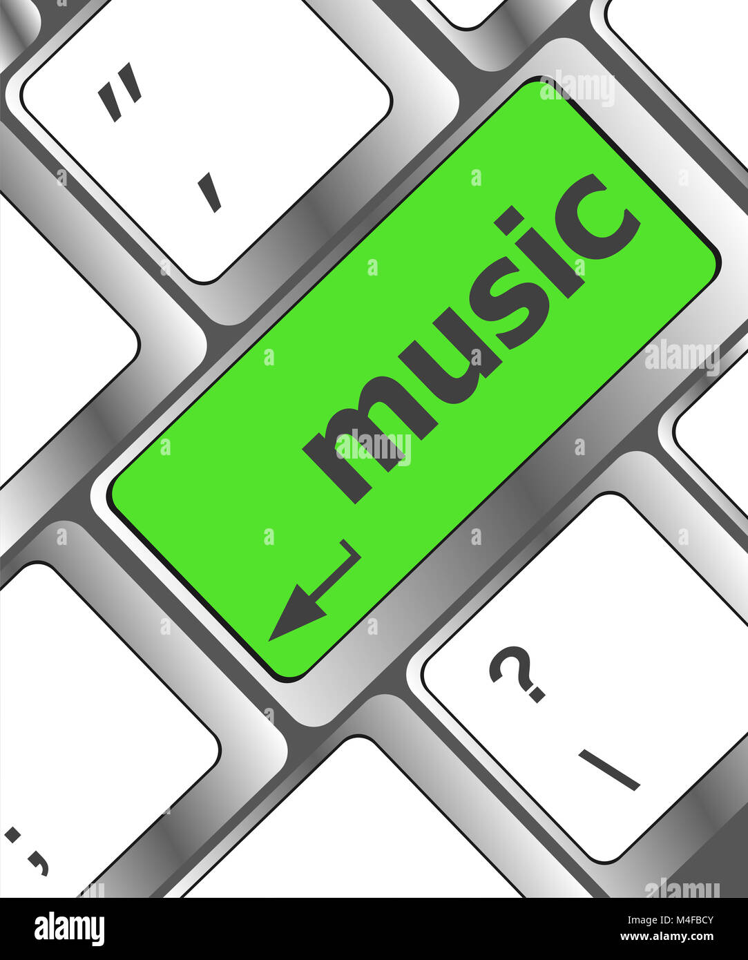 Computer keyboard with music key technology background Stock Photo
