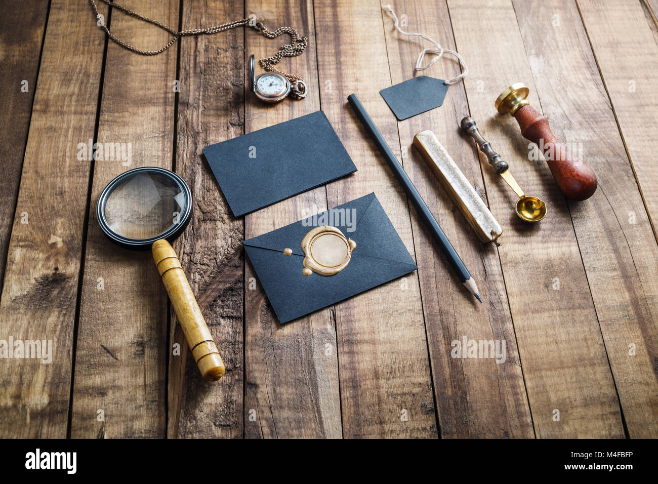 Vintage stationery set Stock Photo - Alamy