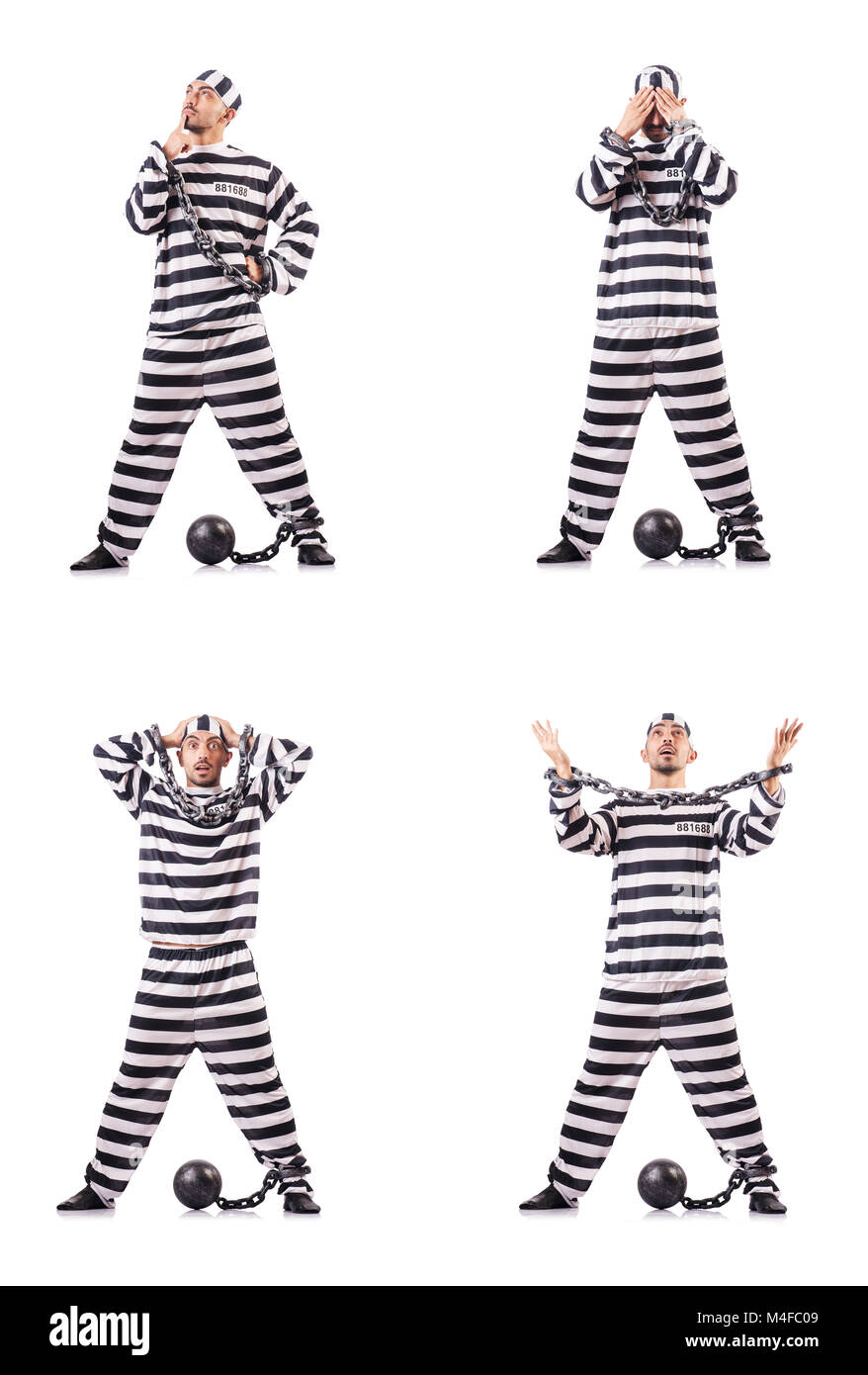 Convict criminal in striped uniform Stock Photo Alamy