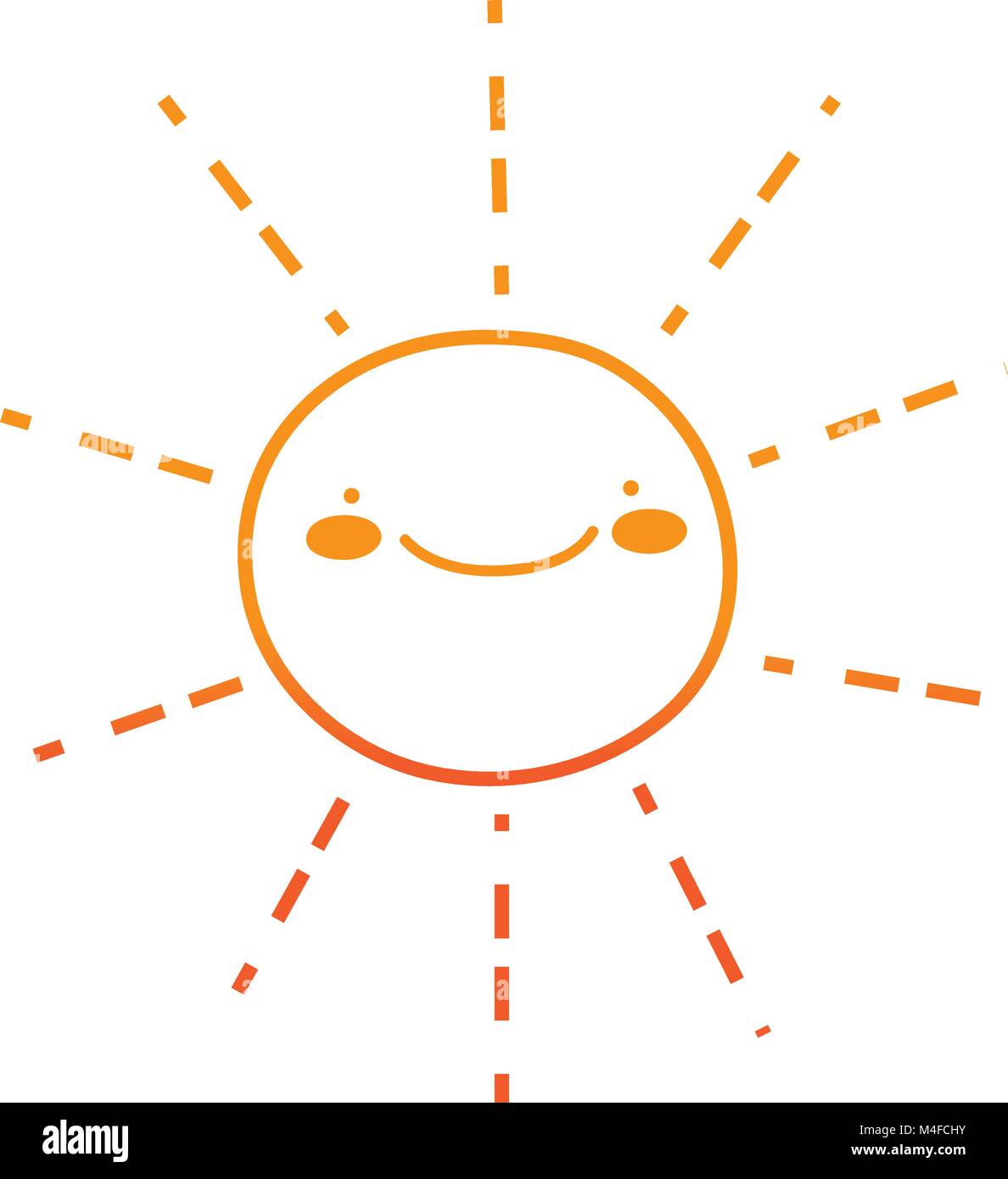 color line happy sun nature weather kawaii Stock Vector Image & Art - Alamy