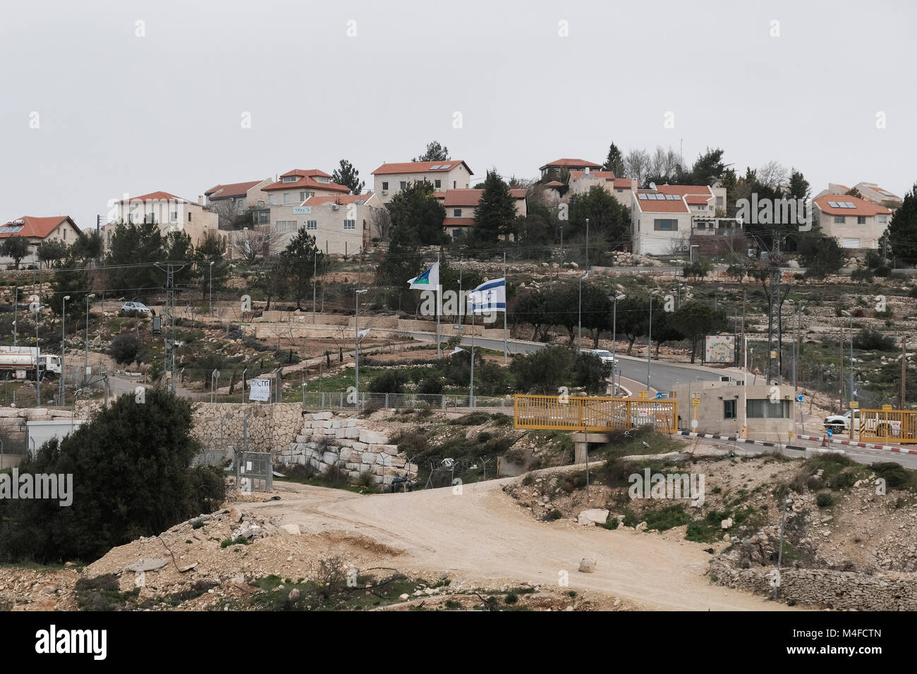 View of Neve Daniel Jewish settlement located in Gush Etzion a cluster of Jewish settlements in the Judean mountains West Bank Israel Stock Photo